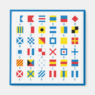 Drapeaux marins Signaux maritimes Alphabet Magnet