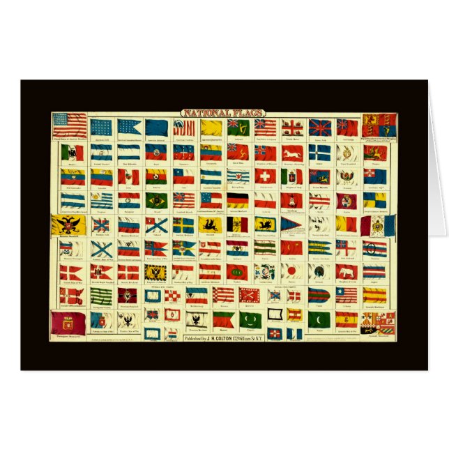 Drapeaux nationaux vintages du monde (Devant horizontal)