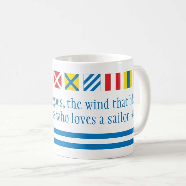 Drapeaux nautiques Signaux maritimes Mug de toast  (Devant droit)