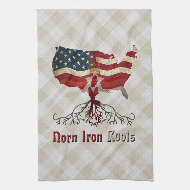 Drapeaux nord-irlandais américains Serviettes de c (Vertical)
