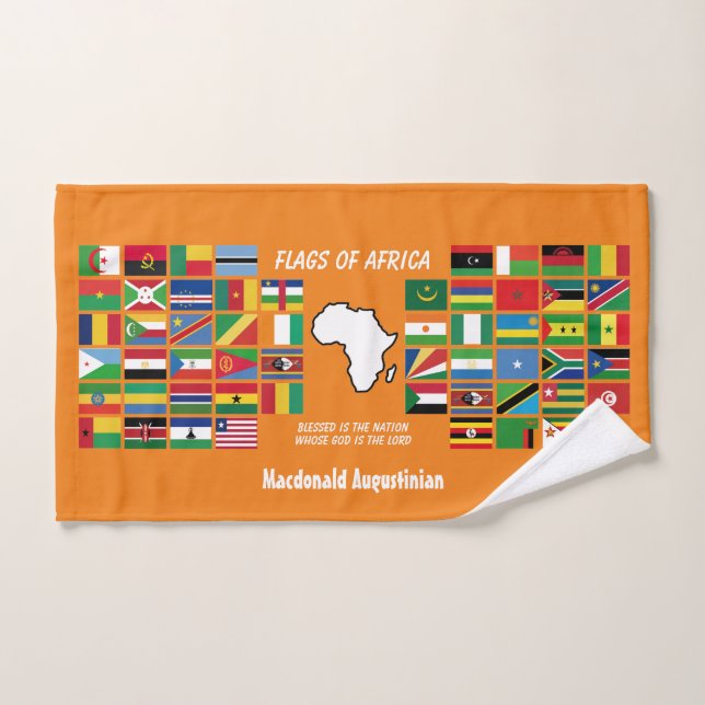 DRAPEAUX PERSONNALISÉS D'AFRIQUE Orange (Serviette à main)