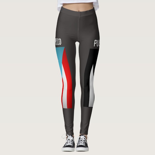 Drapeaux portoricains Leggings (Devant)