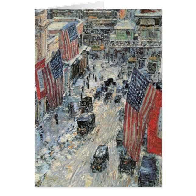 Drapeaux sur la 57e Rue par Frederick Childe Hassa (Devant)