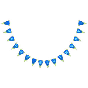 Drapeaux verts et bleus d'étamine de joyeux