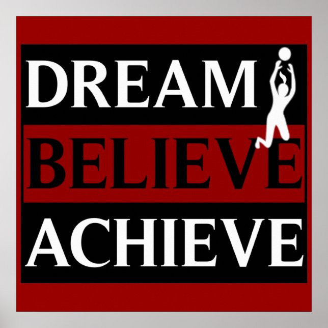 Dream Believe Achieve Femens Volleyball Poster (Devant)
