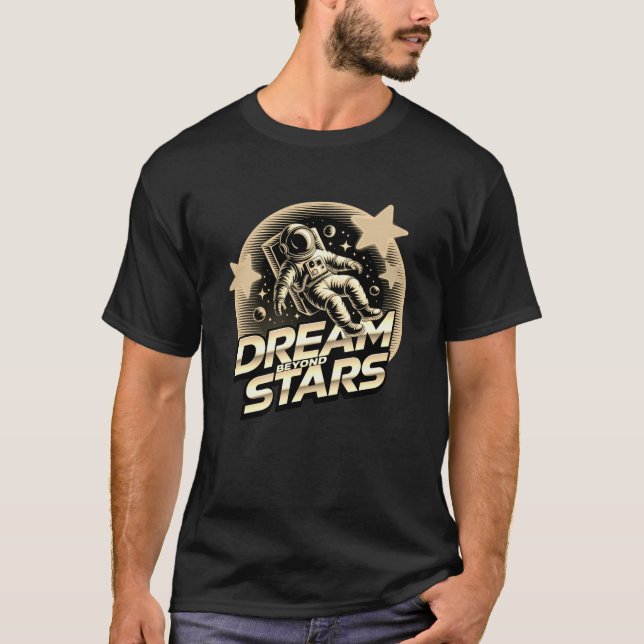Dream Beyond Stars Astronaut T-Shirt | Vaporwave  (Devant)