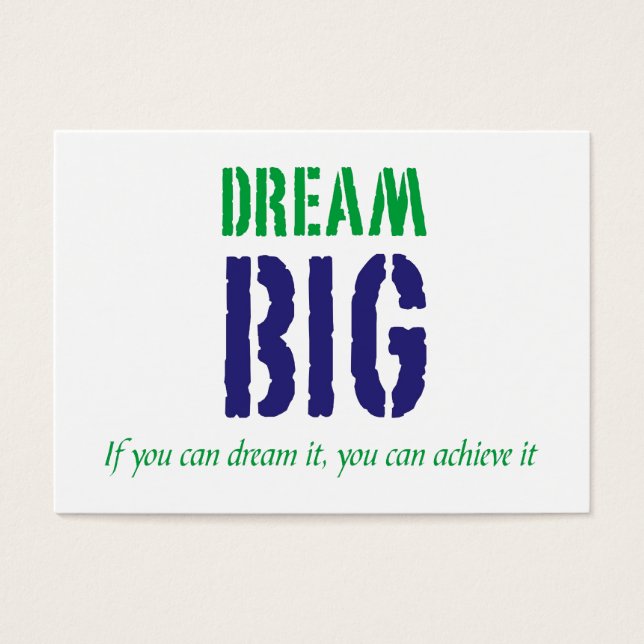 Dream Big carte de motivation (Devant)