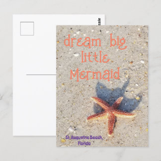 Dream Big starfish sur la carte postale St Augusti