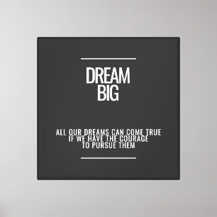 Dream Big Wall Art - Toile de citation Inspiration
