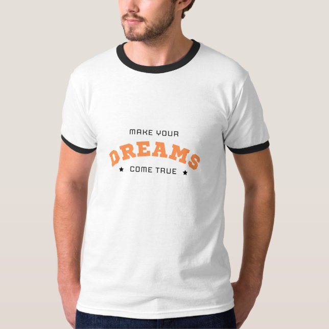 Dream Big White T-Shirt | Motivational Quote Tee (Devant)