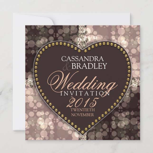 Dream Bubbles Chocolate Wedding Invitations (Devant)