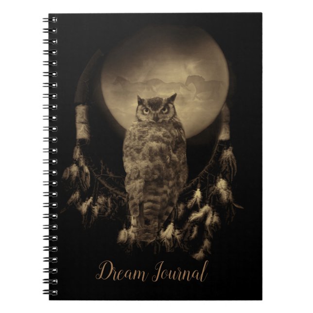 Dream Catcher Dream Journal avec hibou (Devant)