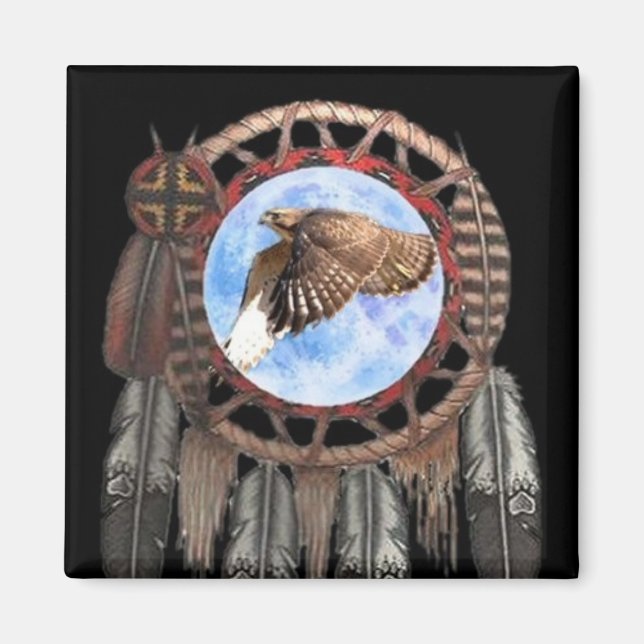 Dream Catcher Hawk Magnet (Devant)