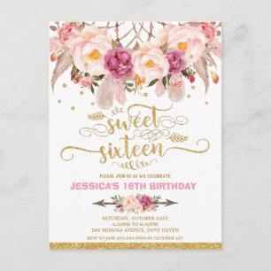 Dream Catcher Sweet 16 Anniversaire Invitation Boh