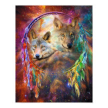 Dream Catcher - Wolf Spirits Poster d'art/Imprimer