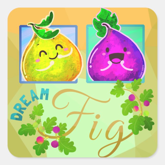 Dream Fig - Sticker Carré Punny Garden (Devant)