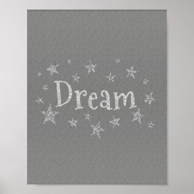 Dream Grey avec affiche de Parties scintillant en  (Devant)