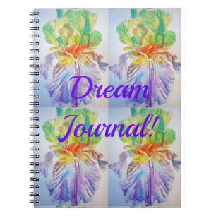 Dream Journal Iris Motif Floral Flowers Carnet