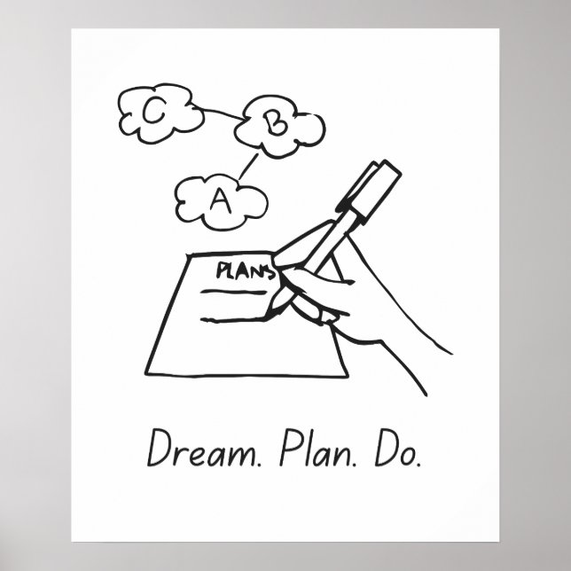 Dream, Plan, Do - Poster Motivationnel (Devant)