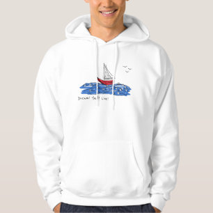 Dream Sail Live Sea Boat Seagulls Sketch Sweat - s