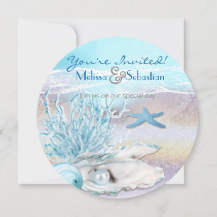 Dream Shore Beach Dk Mariage Turquoise Invitation