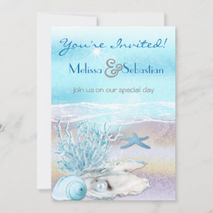 Dream Shore Beach Dk Mariage Turquoise Invitation