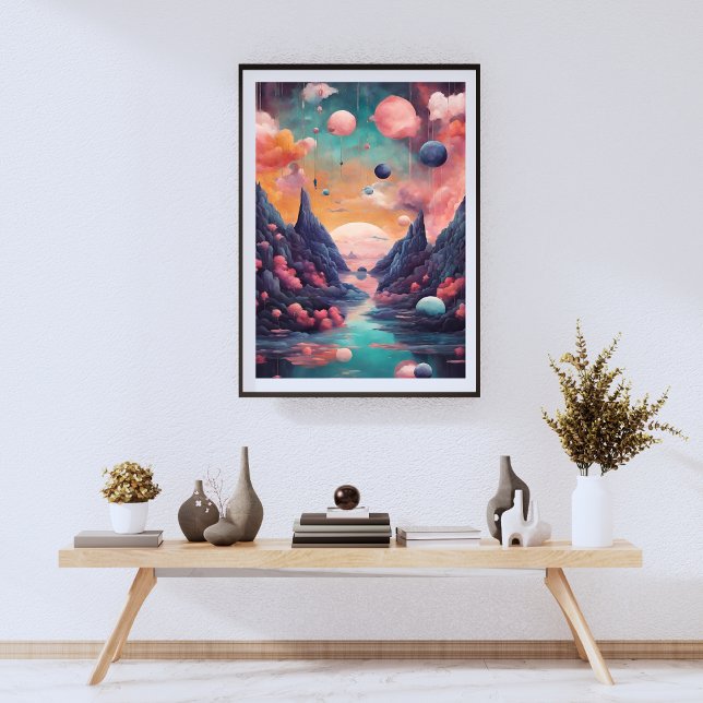 Dreamcape Surrealism Print Poster (Dreamy Landscape Surrealism Print Poster)