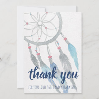 Dreamcatcher Baby shower Merci de Boho bleu