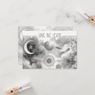 Dreamcatcher noir blanc céleste lune