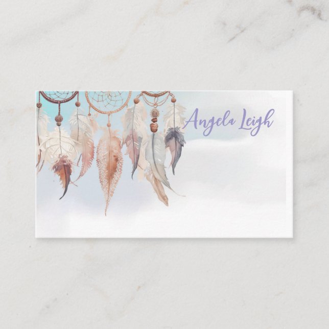 Dreamcatcher, Plume, Cartes de visite de style nat (Devant)