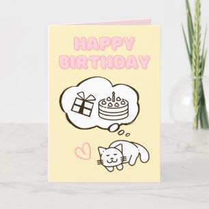 Dreaming Cat&Cake Bonne carte d'anniversaire