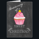Dreaming of a Sweet Christmas!<br><div class="desc">Handpainted watercolor on chalkboard,  Christmas cake for the sweetest season of the year.</div>