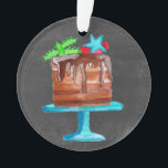 Dreaming of a Sweet Christmas !<br><div class="desc">Le Handpainted watercolor on chalkboard,  Christmas cake for the sweetest season of the year.</div>