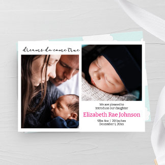 Dreams Come True Photo Baby Faire-part de naissanc