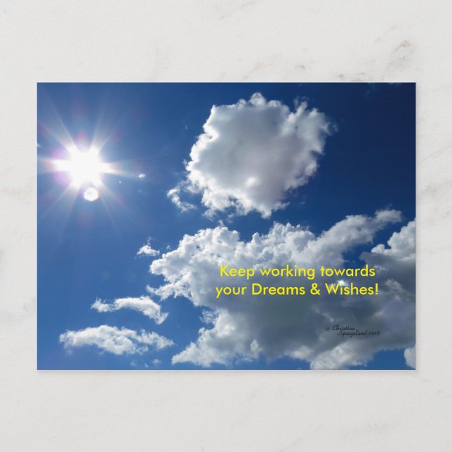 Dreams souhaite Nuages sun Carte postale (Devant)