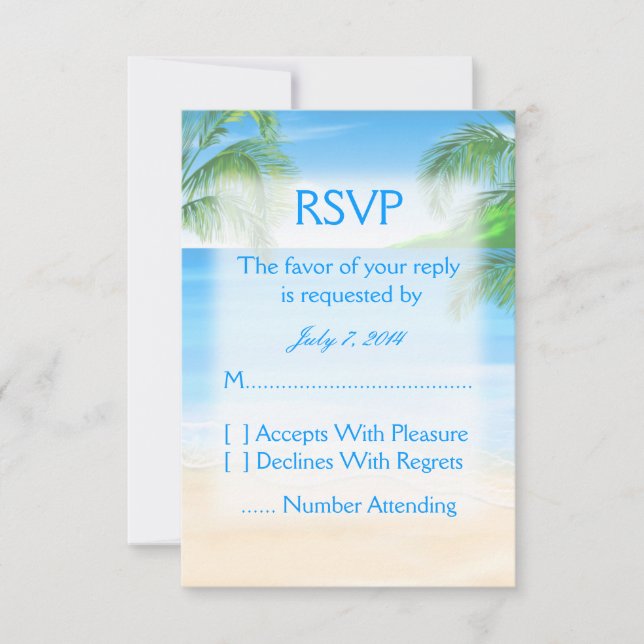Dreamy Beach Wedding RSVP (Devant)