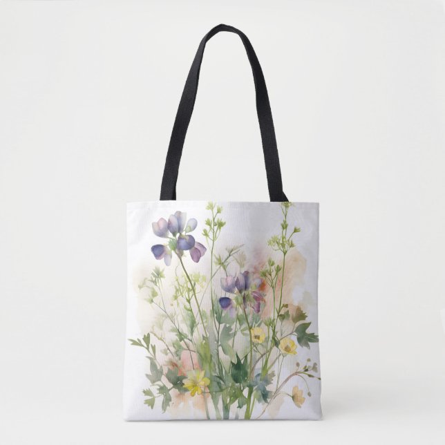 Dreamy Blue Blossoms Sac fourre-tout Touche de Rom (Devant)