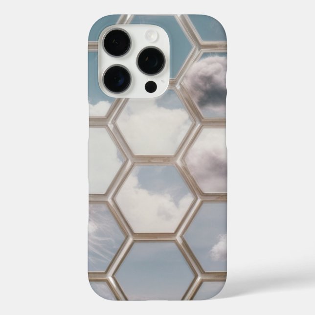 Dreamy Cloud Hexagon Motif - iPhone 16 Pro Coque (Verso)