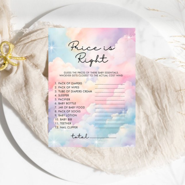 Dreamy Clouds Prix est le bon jeu de Baby shower (Créateur téléchargé)