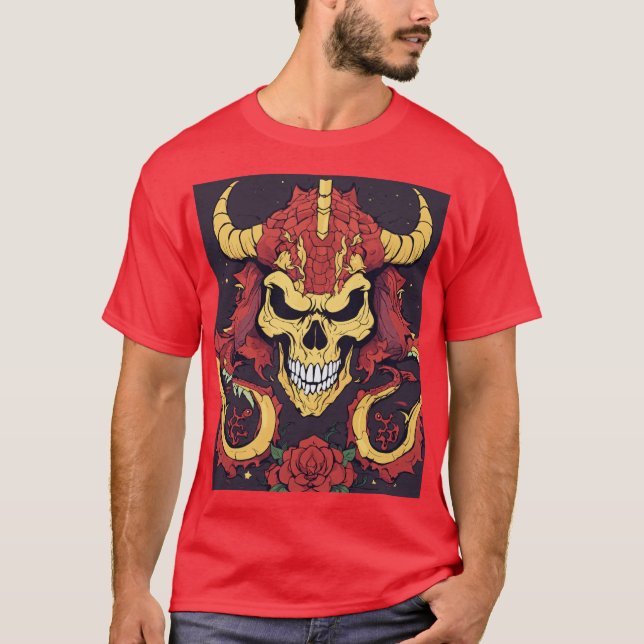Dreamy Dragon Skull T-Shirt Design (Devant)