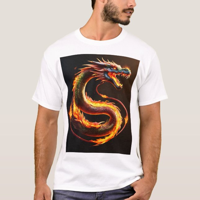 Dreamy Dragon Watercolor T-Shirt Design (Devant)