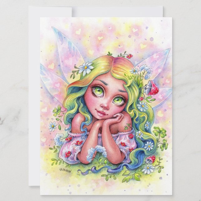 Dreamy Fae mignonne Fairy Girl Imaginaire Flower A (Devant)