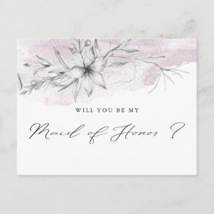 Dreamy Floral   Carte postale de la femme d'honneu