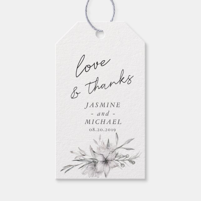 Dreamy Floral | Étiquette Cadeau Favor Mariage (Devant)