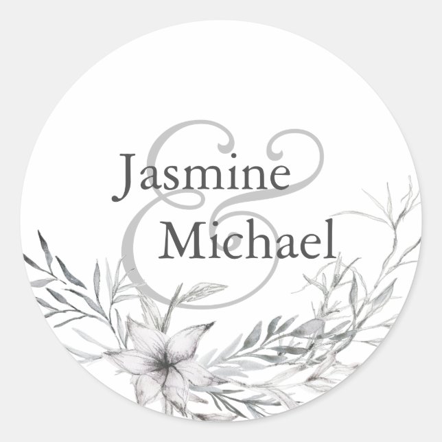 Dreamy Floral | Sticker rond personnalisé (Devant)