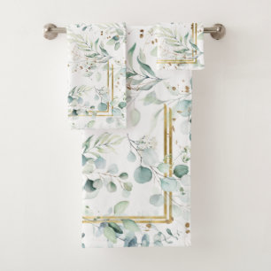 Dreamy Greenery Motif Green/Gold ID817