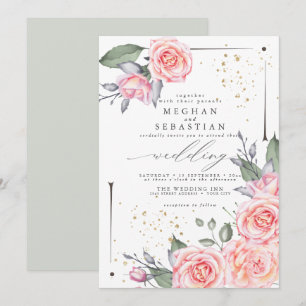 Dreamy Mariage Aquarelle verte Invitation