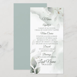 Dreamy Mariage Menu Aquarelle Verdure