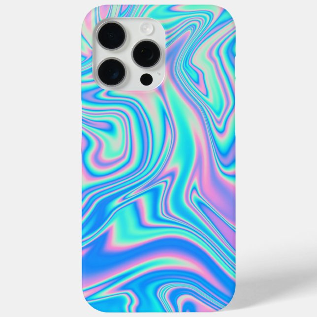 Dreamy Neon Swirls iPhone 15 Pro Coque (Verso)