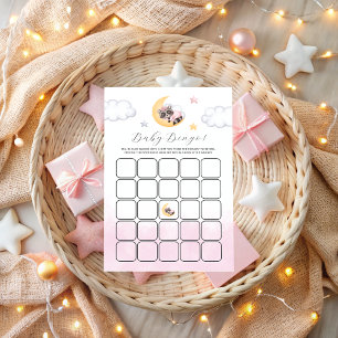 Dreamy Over the Moon Girl Baby shower Bingo Jeu
